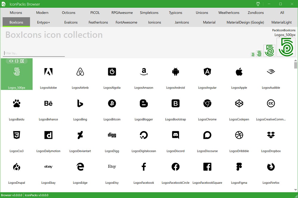 IconPacks-Browser 動作例