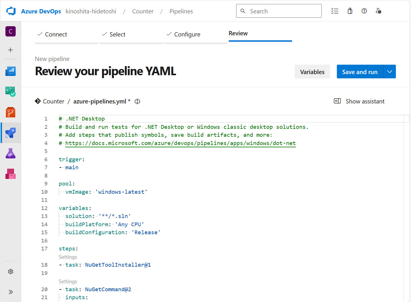 Review your pipeline YAML